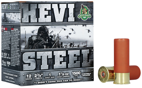 HEVI-Shot HS61221 HEVI-Steel  12Gauge 2.75" 1 1/8oz 1Shot 25 Per Box/10 Case