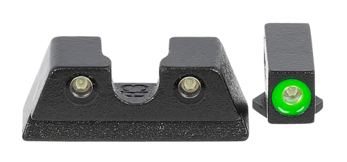 Meprolight USA 402203111 Hyper-Bright  Green Tritium Green Outline Front Sight-Green Tritium Black Outline Rear Sight Glock 42/43