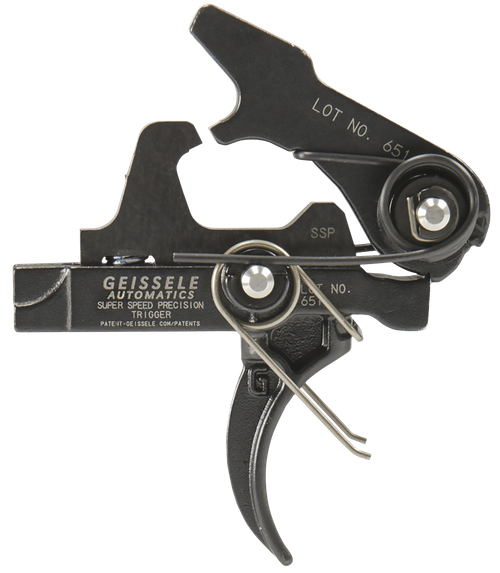 Geissele Automatics 05400 SSP  Single-Stage Curved Trigger with 3-3.75 lbs Draw Weight & Black Oxide Finish for AR-Platform