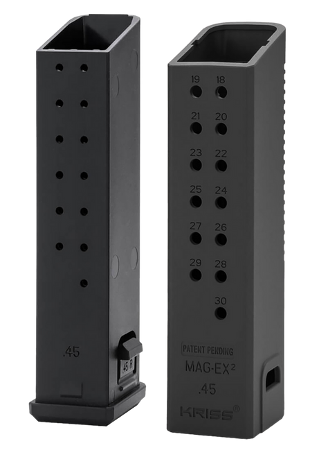 Kriss USA KVAMX2K45BL00 Mag-Ex2 Extension Kit Extended 45 ACP 30 Compatible w/ Glock 21 Gen3-5 13rd Magazines Black Polymer
