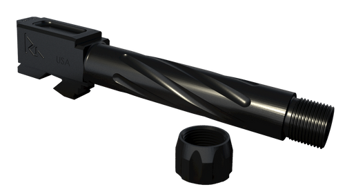 Rival Arms RA20G202A Precision  9mm Luger Compatible w/Glock 19 Gen3-4, 4.02" Fluted Threaded Black PVD Stainless Steel
