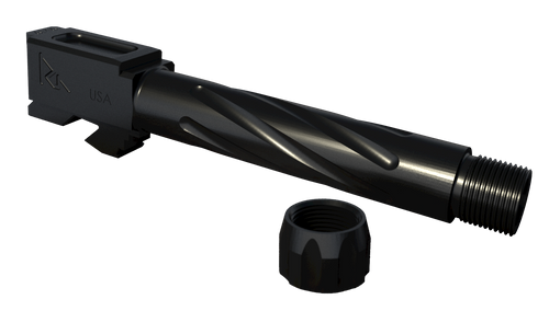 Rival Arms RA20G202A Precision  9mm Luger Compatible w/Glock 19 Gen3-4, 4.02" Fluted Threaded Black PVD Stainless Steel