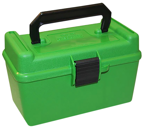 MTM Case-Gard H50XL10 Deluxe Ammo Box  300 WSM/300 RUM Green Polypropylene 50rd