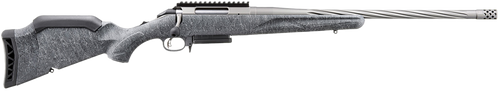 Ruger 46902 American II  Full Size 308 Win 3+1 20" Gun Metal Gray Cerakote Spiral Fluted Threaded Barrel & Alloy Steel Receiver w/Picatinny Rail, Gray Splatter Adj LOP Synthetic Stock