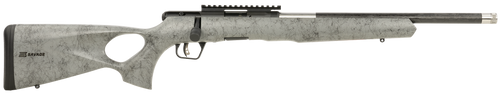 Savage Arms 70518 B Series TimberLite 22 WMR 10+1 18" Carbon Fiber Threaded Barrel, Matte Black Picatinny Rail Carbon Steel Receiver, Gray w/Black Webbing Fixed Thumbhole Synthetic Stock