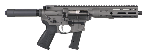 LWRC ICP9TG8 IC-9  9mm Luger 33+1 8.50" Black Nitride Threaded Barrel, M-LOK Handguard, Tungsten Gray Aluminum Receiver w/Integrated Rail Base, Black Pistol Tube, LWRC Ultra Combat Grip, Ambidextrous