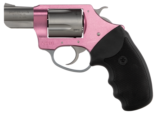 Charter Arms 93830 Undercover Southpaw 38 Special, 5 Shot 2" Matte Stainless Steel Barrel & Cylinder, Pink Aluminum Frame w/Black Finger Grooved Rubber Grip, Exposed Hammer