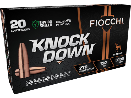 Fiocchi 270CHA Knock Down Enviro Shield 270Win 130gr Hollow Point 20 Per Box/10 Case