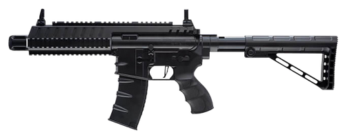 Umarex 2252120 Steel Strike Air Rifle CO2 177 BB Single Shot Or 6  Round Burst Mode, 30rd Drop Free Magazine, 900 BB Capacity Reservoir, Flat Top Picatinny Rail, Flip Up Sights, Adjustable Stock