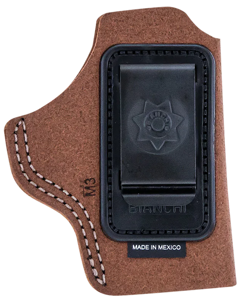 Bianchi 10382 6C  IWB Size 02 Tan Leather Belt Clip Fits 3" Barrels/Ruger/Colt/Charter Arms Right Hand