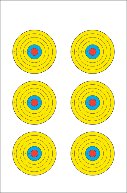 Action Target PRBE6100 High Visibility  Bullseye Paper 17.50" x 23" Multi-Color 100 Per Box