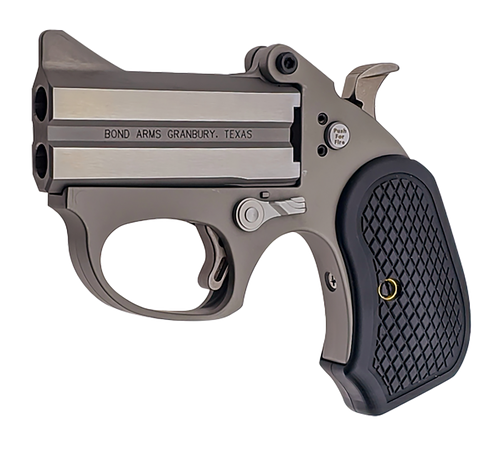 Bond Arms BAHB Honey B  22 Mag 2 Shot 3" Black Rough & Tumble Stainless Steel Barrel & Frame, Black Extended B6 Resin Grips