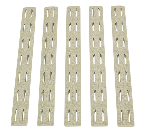 BCM KMRRPFDE5 KeyMod Rail Panel Kit  AR-15 Flat Dark Earth Polymer 5 Pack