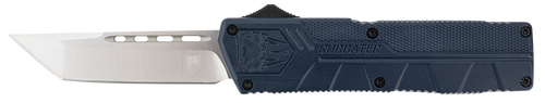 CobraTec Knives NYCTLWTNS Lightweight  3.25" OTF Tanto Plain D2 Steel Blade/NYPD Blue Aluminum Handle Includes Pocket Clip