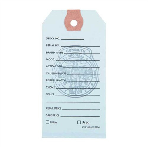 GUN PRICE TAGS, LIGHT BLUE, 100 PACK