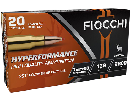 Fiocchi 7MM08HSA Hyperformance  7mm-08Rem 139gr Super Shock Tip 20 Per Box/10 Case