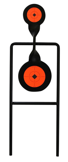 Birchwood Casey 46244 World of Targets Double Mag Handgun Black/Orange Steel Bullseye Standing
