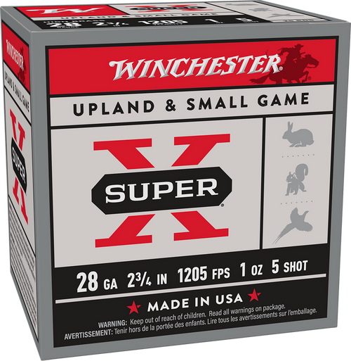 Winchester Ammo X28H5 Super X Heavy Game Load High Brass 28Gauge 2.75" 1oz 5Shot 25 Per Box/10 Case