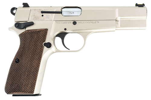 MAC 12000001 P-35  9mm Luger 15+1 4.70" Stainless Steel Barrel, Satin Nickel Serrated Steel Slide & Frame w/Beavertail & Picatinny Rail, G10 Grip