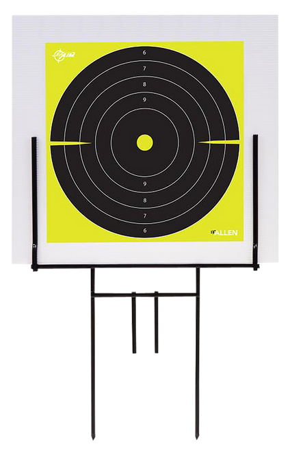 EZ-Aim 15309 Portable Range Target Stand  Black Steel 18" W x 19" H Includes 2 Adhesive Targets