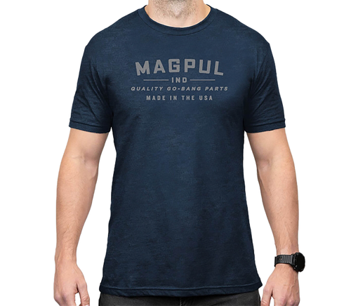 Magpul MAG1112-410-3XL Go Bang Parts  Navy Heather Cotton/Polyester Short Sleeve 3XL