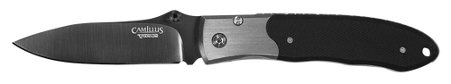 Camillus 18671 Pristine  3" Folding Drop Point Plain Black VG-10 Carbonitride Titanium Blade, Black/Silver G10/SS Handle