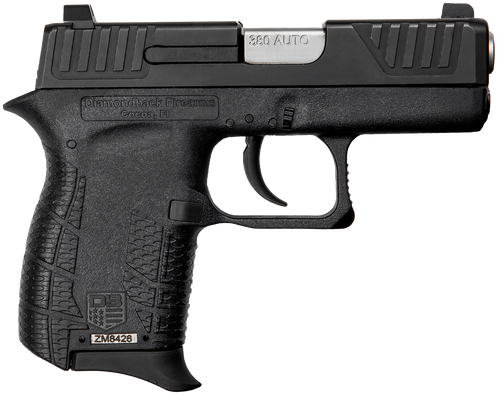 Diamondback DB0100E002 DB380 Gen4 Micro-Compact Frame 380 ACP 6+1, 2.80" Stainless Steel Barrel, Black Nitride Serrated Stainless Steel Slide, Black Polymer Frame w/Beavertail & Grip