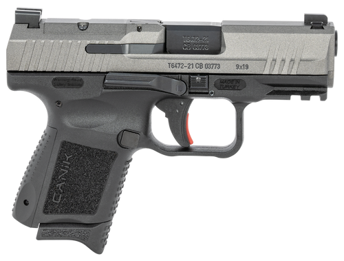 Canik HG6597TN TP9 Elite Subcompact 9mm Luger 3.60" 12+1 Black Tungsten Gray Cerakote Steel Slide Black Interchangeable Backstrap Grip