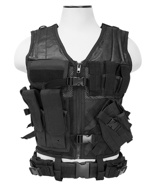 NcStar CTVL2916B Tactical  Vest XL-XXL Black PVC/Mesh Webbing