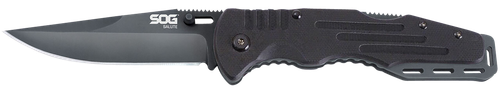 S.O.G SOG-FF11-CP Salute  3.62" Folding Clip Point Plain Black Hardcased 8Cr13MoV SS Blade Black G10 Handle Includes Belt Clip