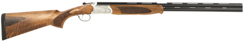 ATI ATIGKOF28SVE Cavalry  28 Gauge Break Open 2.75" 2rd, 26" Matte Blued Over/Under Vent Rib Barrel, Silver Engraved Aluminum Receiver, Fixed Oiled Turkish Walnut Walnut Stock