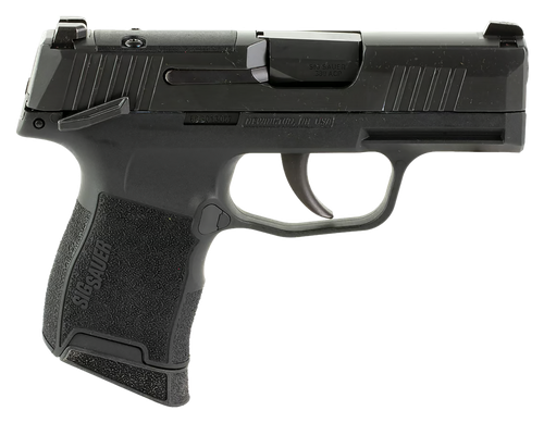 Sig Sauer 365380BSSMS P365  Micro-Compact 380 ACP 10+1 3.10" Black Carbon Steel Barrel, Black Nitron Optic Ready/Serrated Slide & Frame w/Sig Rail, Black Polymer Grips, Manual Safety, Right Hand