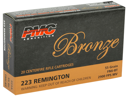 PMC 223A Bronze  223Rem 55gr Full Metal Jacket Boat Tail 20 Per Box/50 Case