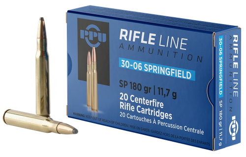 PPU PP30063 Standard Rifle  30-06Springfield 180gr Soft Point 20 Per Box/10 Case