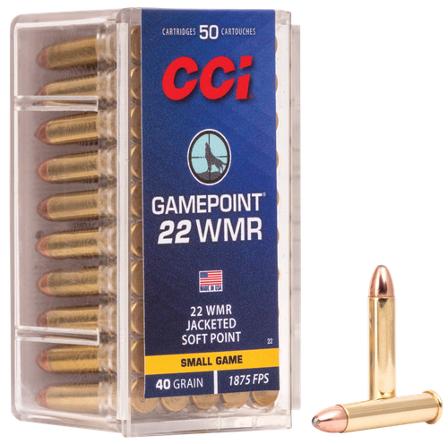 CCI 0022 Gamepoint Rimfire 22WMR 40gr Jacketed Soft Point 50 Per Box/40 Case