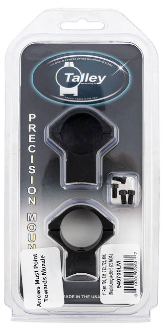 Talley 940700LM Scope Mount/Ring Combo  Black Anodized Aluminum 1" Tube Remington 700/721/722/725/40X Medium Rings Long Action 20 MOA