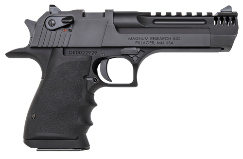 Magnum Research DE357L5IMB Desert Eagle L5 357 Mag 5" with Muzzle Brake 9+1 Black Hardcoat Anodized Aluminum Frame Black Carbon Steel Slide Black Hogue Wraparound Rubber Grip