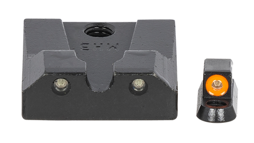 Meprolight USA 477863131 Hyper-Bright  Green Tritium Orange Outline Front Sight-Green Tritium Black Outline Rear Sight CZ P-10 (Non-Optics Ready)