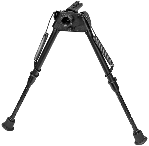 Harris Bipods S-LMM-LOK Swivel L M-LOK, 9-13", Black Steel/Aluminum, Notched Legs, Rubber Feet