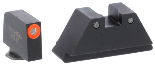 AmeriGlo GL452 Optic Compatible Sight Set for Glock  XL Tall Green Tritium Orange Outline Front Sight-Green Tritium Black Outline Rear Sight