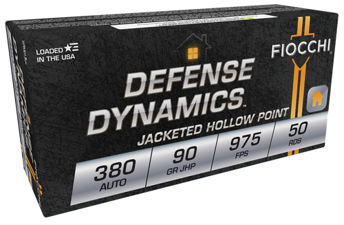 Fiocchi 380APHP Defense Dynamics  380ACP 90gr Jacketed Hollow Point 50 Per Box/20 Case