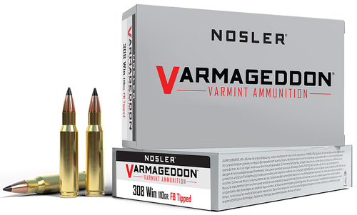 Nosler 40272 Varmageddon  308Win 110gr Flat Base Tipped 20 Per Box/10 Case