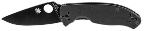 Spyderco C122GBBKP Tenacious  3.39" Folding Drop Point Plain Black Matte 8Cr13MoV SS Blade Black  Textured G10 Handle Includes Pocket Clip