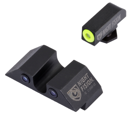 Night Fision GLK003007YGZ Tritium Night Sights For Glock  Green Tritium Yellow Outline Front Sight- Green Tritium Black Outline Rear Sight Glock 42/43/43X