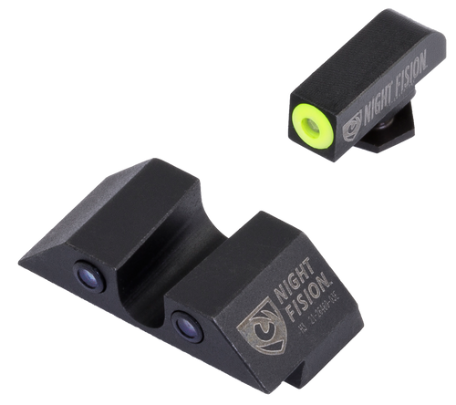 Night Fision GLK003007YGZ Tritium Night Sights For Glock  Green Tritium Yellow Outline Front Sight- Green Tritium Black Outline Rear Sight Glock 42/43/43X
