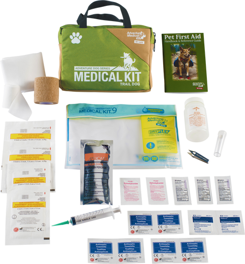 Adventure Medical Kits 01350115 Adventure Trail Dog Medical Kit Treats Injuries Green