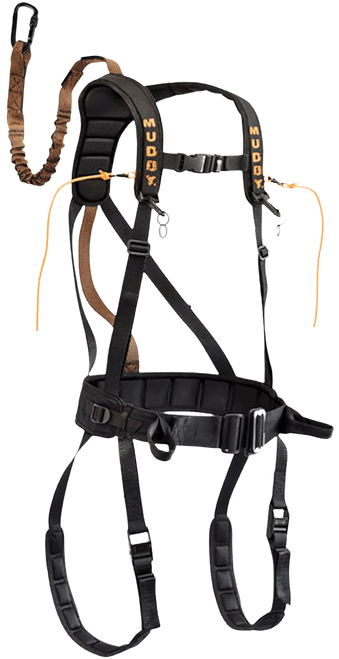 Muddy MUD-MSH400-L The Safeguard Safety Harness Lightweight Padded Nylon, Max Waist 40", 170-230 lbs. Capacity, Cam Leg Buckles