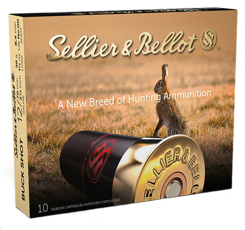 Sellier & Bellot SB12BSE Hunting  12Gauge 2.75" 12Pellets 1 1/4oz 00Buck Shot 10 Box/25 Case