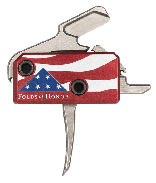 Rise Armament RA13FOLDSPT The Patriot High Performance Single-Stage Flat Trigger with 3.50 lbs Draw Weight & Silver/Red/White/Blue Finish for AR-Platform Right