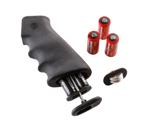 Hogue 15010 OverMolded Grip Cobblestone Black Rubber with Finger Grooves & Storage Compartment for AR-15, M16 (Batteries Not Included)